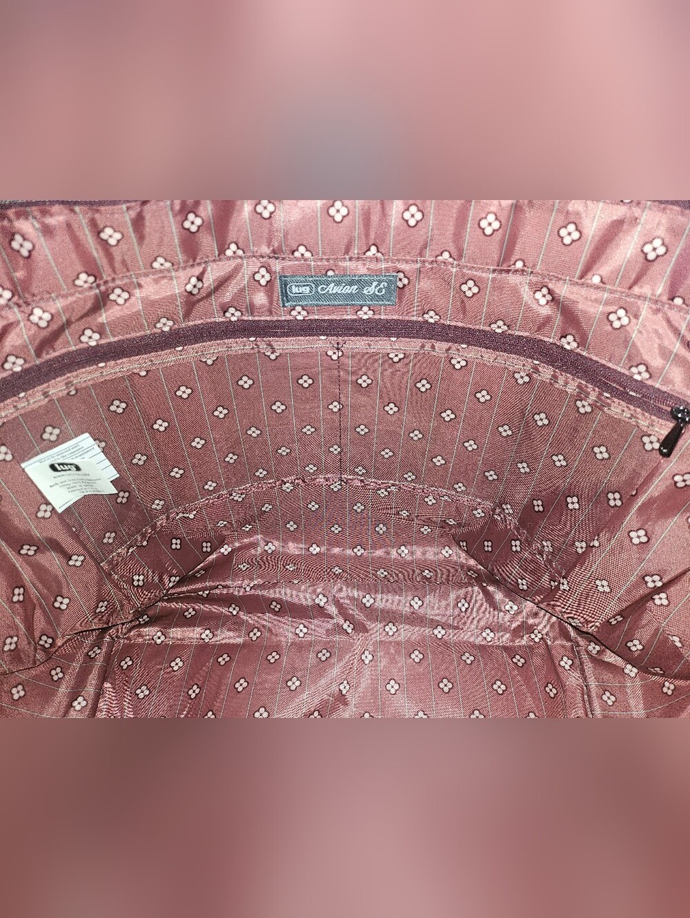 $120 Retail! Lug Avion SE Sherpa Letterman Tote In Wine - Preppy Bag - Picture 7 of 11